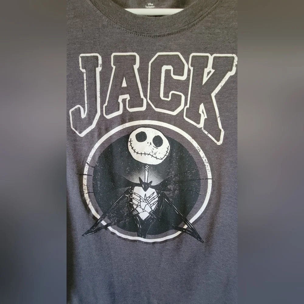 Disney Nightmare Before Christmas Jack Short Sleeve Grey Graphic Tee Shirt - Picture 2 of 12